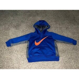 Boys toddler infant 12 months blue & orange Nike pullover hoodie In great condit